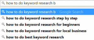 keyword research step 2 continued