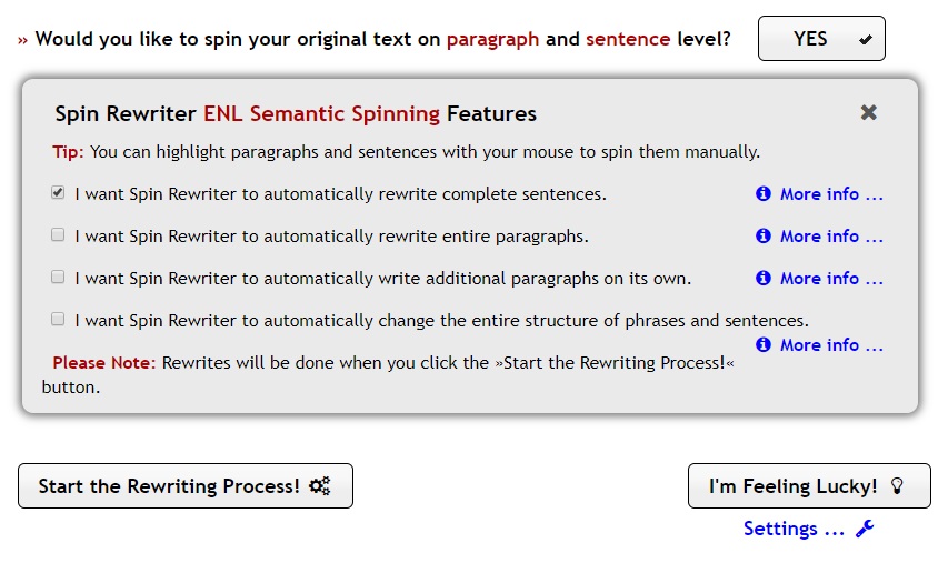 ENL Semantic Spinning